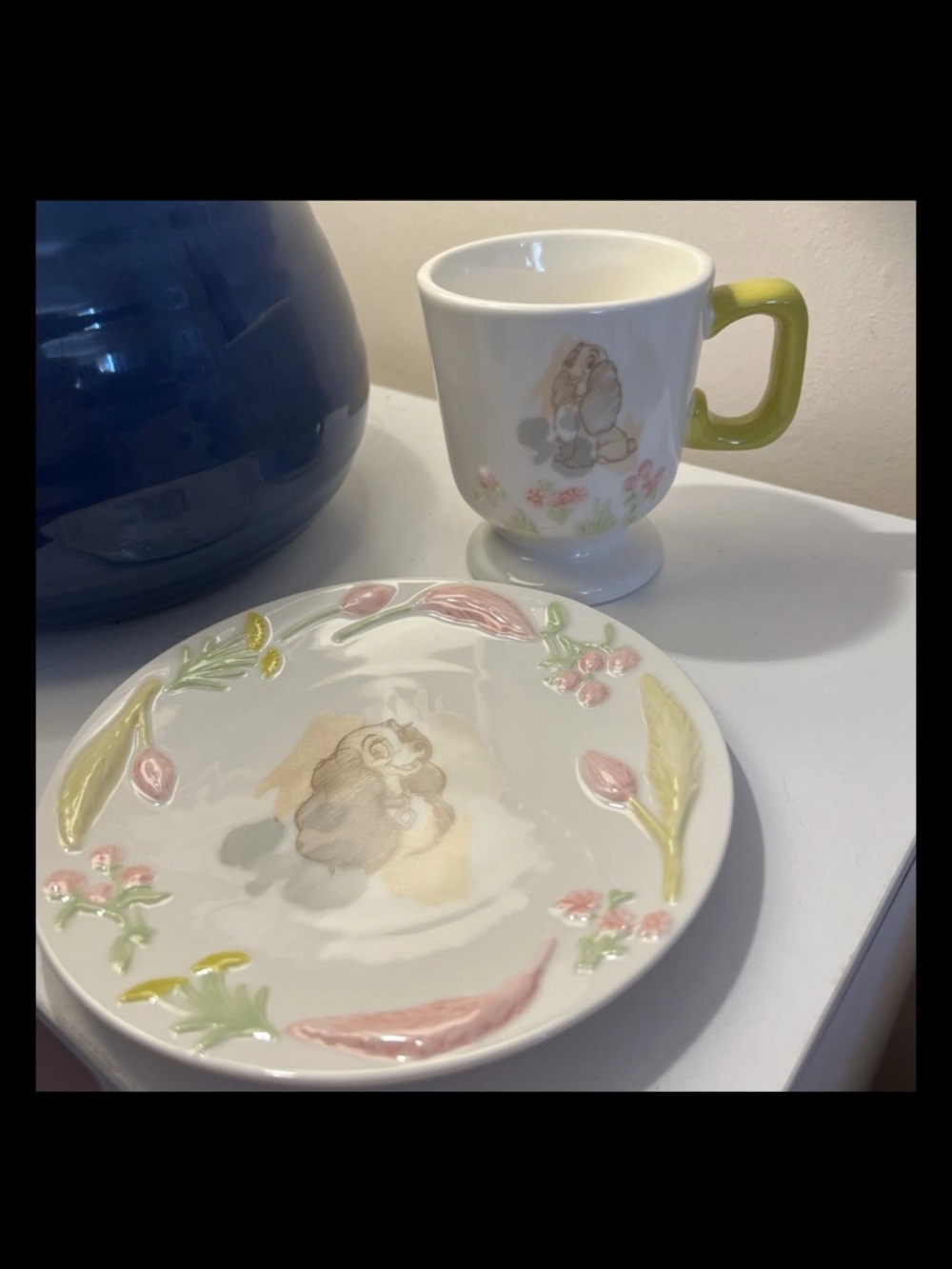 Disney Lady and the Tramp Lady Flower Tea Cup and Saucer by Sun Art